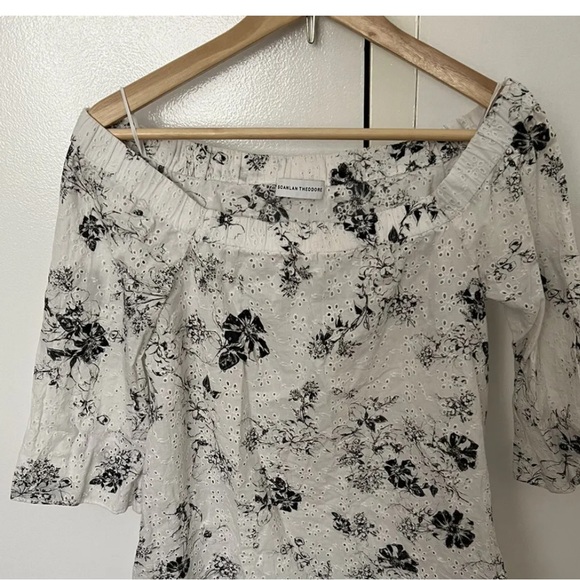 SCANLAN THEODORE - OFF THE SHOULDER - FLORAL PRINT - TIE DETAIL BLOUSE - S S/M - Picture 3 of 10